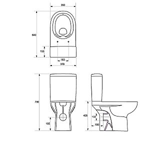 Унитаз Cersanit STREET FUSION Clean On 011 3/5 DPL EO slim с крышкой микролифт, с бачком, безободковый купить в интернет-магазине Sanbest