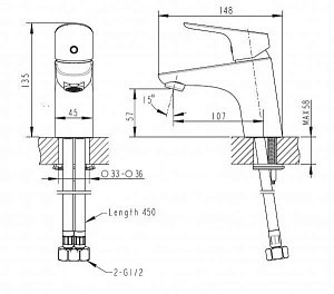 Смеситель для раковины BRAVAT Drop F14898C-1 купить в интернет-магазине сантехники Sanbest