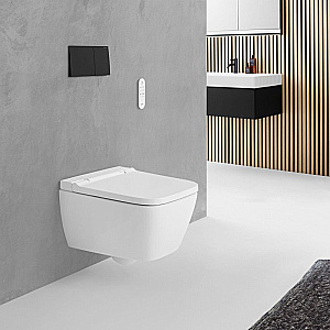 Умный унитаз подвесной Geberit AquaClean Sela Square 146.250.01.1 белый, с крышкой микролифт, безободковый купить в интернет-магазине Sanbest