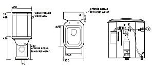 Унитаз напольный Kerasan Waldorf 4117 с бачком 4179 Белый/ручка бронза купить в интернет-магазине Sanbest