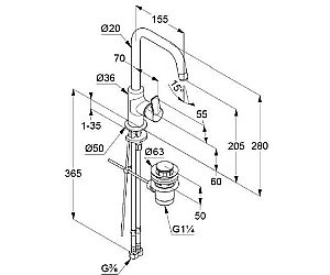 Смеситель для раковины Kludi Pure&Easy 370230565 купить в интернет-магазине сантехники Sanbest