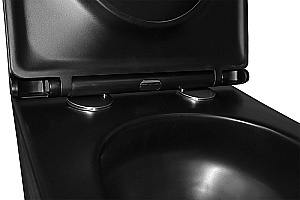 Унитаз подвесной Azario Teramo AZ-0053-UQ3-MB черный матовый, безободковый, с крышкой микролифт, слив торнадо купить в интернет-магазине Sanbest