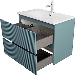 Тумба с раковиной BelBagno UNO-MINI 80 голубая матовая для ванной в интернет-магазине Sanbest