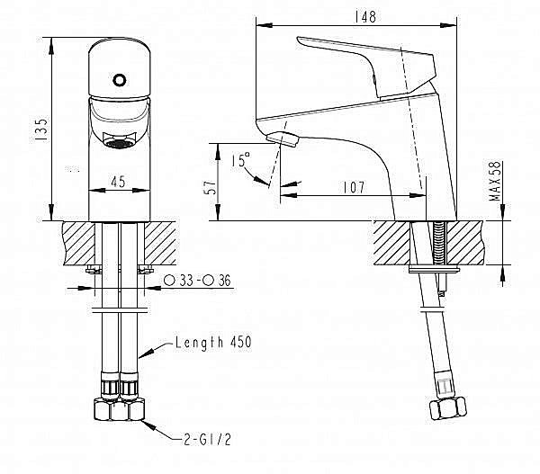 Смеситель для раковины BRAVAT Drop F14898C-1 купить в интернет-магазине сантехники Sanbest