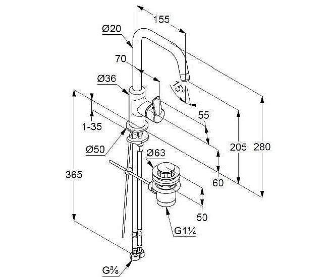 Смеситель для раковины Kludi Pure&Easy 370230565 купить в интернет-магазине сантехники Sanbest
