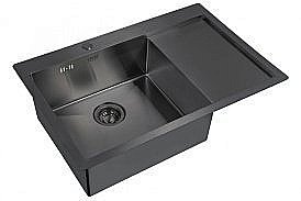Мойка кухонная Zorg Inox PVD 7851-L Черная купить в интернет-магазине сантехники Sanbest