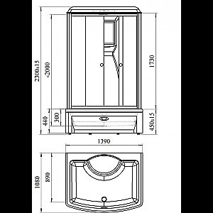 Душевая кабина Радомир Диана 108х139 без крыши, стекло прозрачное/профиль белый купить в интернет-магазине Sanbest
