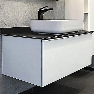 Тумба с раковиной Comforty Милан 90 (T-Y9378) белая/столешница графит для ванной в интернет-магазине Sanbest