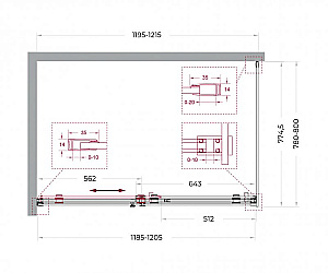 Душевой уголок BelBagno SOFT_CLOSE-2-AH-1 120х80 стекло прозрачное/профиль оружейная сталь купить в интернет-магазине Sanbest