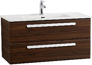 Тумба с раковиной Cezares ECO-CER-N 100 ECO-CER-N-1000-2C-SO-NCS-P орех шоколад софт для ванной в интернет-магазине Sanbest