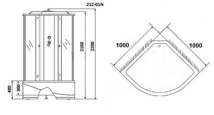 Душевая кабина Niagara Ultra NG-212 100х100 купить в интернет-магазине Sanbest