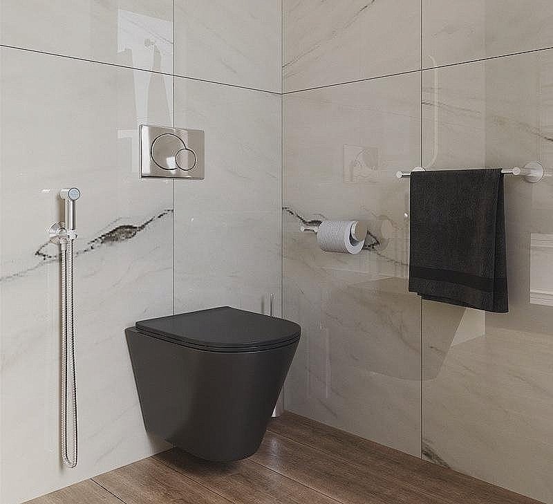 Унитаз подвесной Grossman GR-4477BMS безободковый, с крышкой микролифт, черный матовый купить в интернет-магазине Sanbest