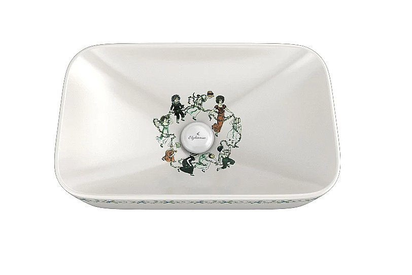 Раковина Elghansa 48,5 EG4120-109 белая с декором купить в интернет-магазине Sanbest