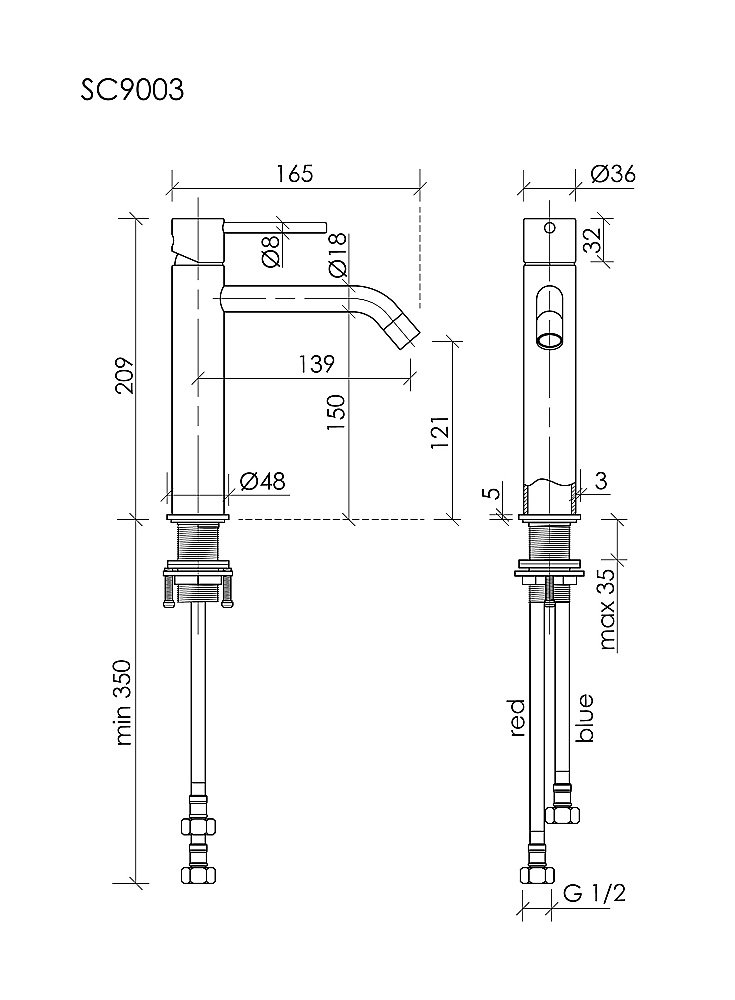 Смеситель для раковины Sancos Etna SC9003BN брашированный никель купить в интернет-магазине сантехники Sanbest