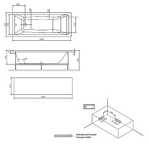 Ванна акриловая AM.PM Gem W93A-160-070W-A 160x70 купить в интернет-магазине Sanbest