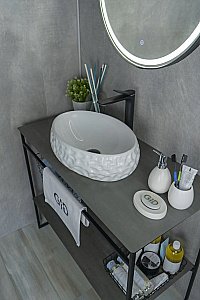 Раковина накладная Gid Lago 48 9030wf 51187 белая купить в интернет-магазине Sanbest