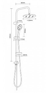 Душевая система Orange S11cr хром купить в интернет-магазине сантехники Sanbest