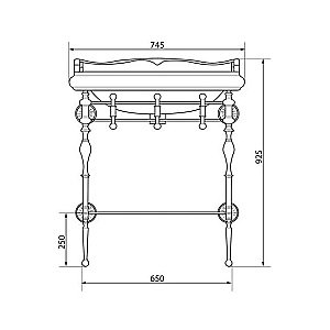 Консоль с раковиной Caprigo  Concol 7060/73 Бронза для ванной в интернет-магазине сантехники Sanbest