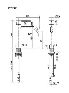 Смеситель для раковины Sancos Etna SC9003BN брашированный никель купить в интернет-магазине сантехники Sanbest