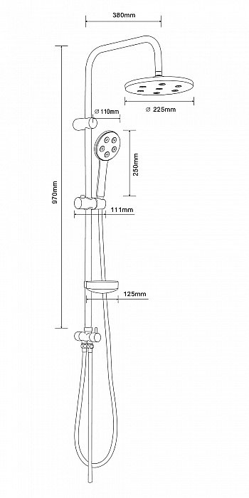 Душевая система Orange S11cr хром купить в интернет-магазине сантехники Sanbest