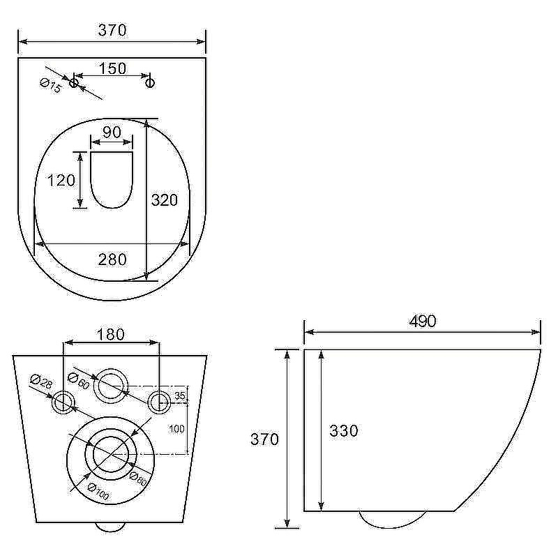 Унитаз подвесной beWash Minimal BKWHR003480 белый, безободковый, с крышкой микролифт купить в интернет-магазине Sanbest
