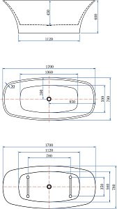 Акриловая ванна Aquanet Family Smart 88778 170x78 Matt Finish купить в интернет-магазине Sanbest