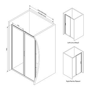 Душевая дверь AM.PM GEM W90G 110 прозрачная/черный купить в интернет-магазине Sanbest