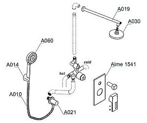 Душевая система WasserKRAFT Alme 1500 A14130 купить в интернет-магазине сантехники Sanbest