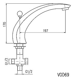 Излив на ванну Rav-Slezak VOD6900SM бронза купить в интернет-магазине сантехники Sanbest