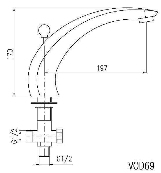 Излив на ванну Rav-Slezak VOD6900SM бронза купить в интернет-магазине сантехники Sanbest