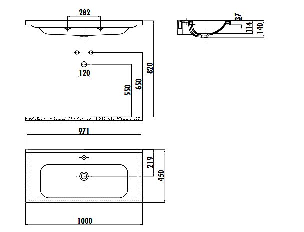 Раковина Creavit Ideal 100 ID100-0000 белая купить в интернет-магазине Sanbest