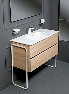 Тумба с раковиной Armadi Art Vallessi 80 дуб светлый фактурный для ванной в интернет-магазине Sanbest