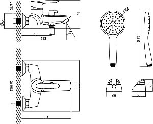 Смеситель для ванны Lemark Mars LM3514C купить в интернет-магазине сантехники Sanbest