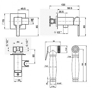 Гигиенический душ PAINI Kampana 53CR442QRU хром купить в интернет-магазине сантехники Sanbest