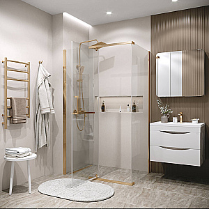 Душевой уголок Grossman Pragma 120х100 120.K33.03.1210.32.00 стекло прозрачное/профиль золото брашированное купить в интернет-магазине Sanbest