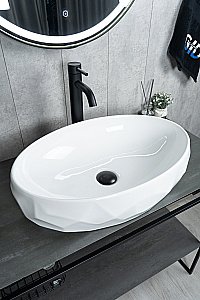 Раковина накладная Gid 9030wx белая купить в интернет-магазине Sanbest