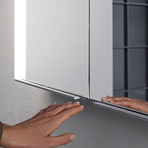 Зеркальный шкаф KEUCO Royal Match 12803171301 100 серебро/белое стекло купить в интернет-магазине сантехники Sanbest