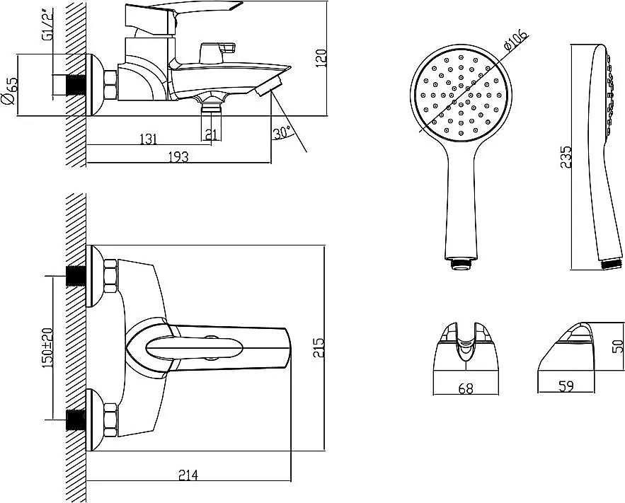 Смеситель для ванны Lemark Mars LM3514C купить в интернет-магазине сантехники Sanbest