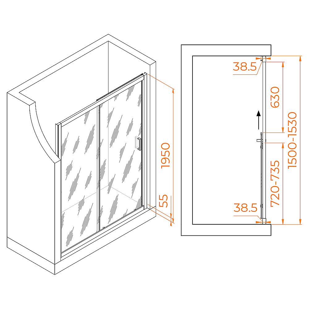 Душевая дверь RGW Passage PA-016 150 купить в интернет-магазине Sanbest
