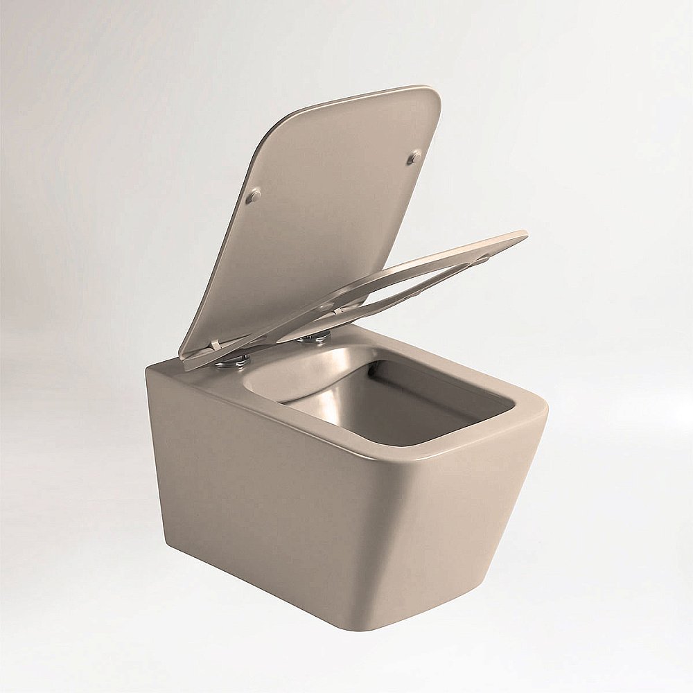 Унитаз Vincea Q-Line VT1-12MC безободковый, с крышкой микролифт, капучино матовый купить в интернет-магазине Sanbest