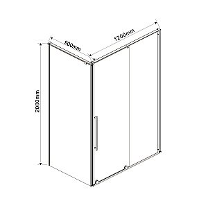 Душевой уголок Vincea Arno VSR-1A9012CGB 120x90 стекло тонированное/профиль черный купить в интернет-магазине Sanbest