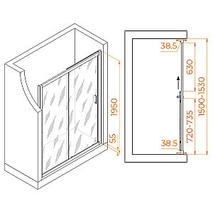Душевая дверь RGW Passage PA-016 150 купить в интернет-магазине Sanbest