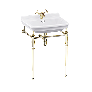 Консоль с раковиной Burlington Guild 62 с 1-им отверстием, золото для ванной в интернет-магазине сантехники Sanbest