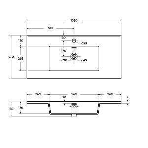 Тумба с раковиной Cezares PORTOFINO 120 55940+50200 Noce для ванной в интернет-магазине Sanbest