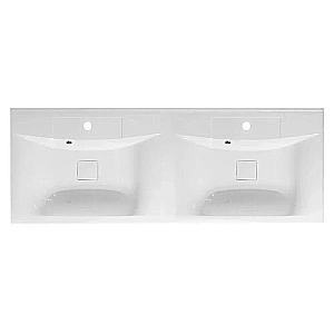 Раковина из искусственного мрамора Belbagno BB1200/450-2-LV-MR-PR с двумя чашами, белая купить в интернет-магазине Sanbest
