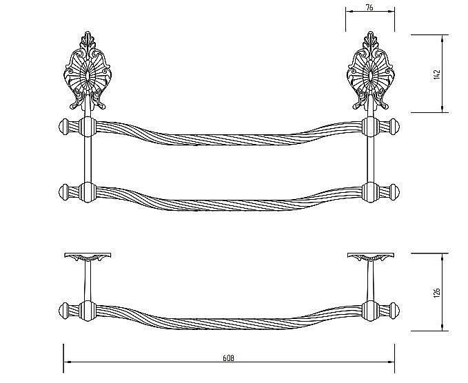 Полотенцедержатель Migliore Elisabetta ML.ELB-60.123.DO золото купить в интернет-магазине сантехники Sanbest