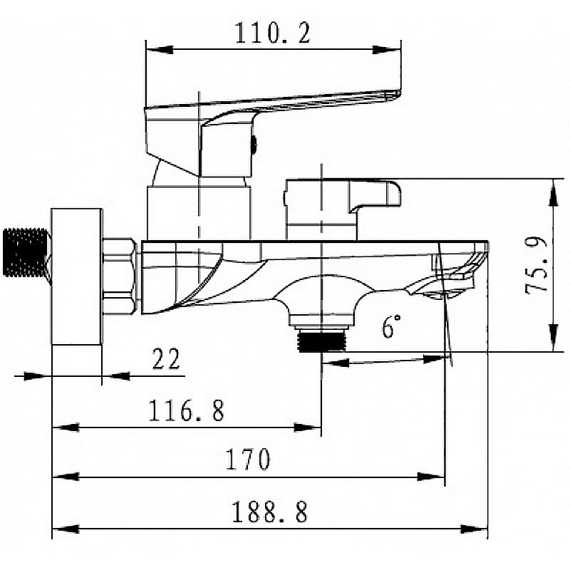 Смеситель для ванны Kaiser Atrio 60022 купить в интернет-магазине сантехники Sanbest