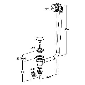 Слив-перелив для ванны Jacob Delafon CLEO E7807-BGG золото купить в интернет-магазине сантехники Sanbest