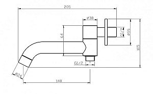 Излив для ванны BelBagno ANCONA-BCA-CRM купить в интернет-магазине сантехники Sanbest