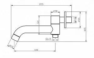 Излив для ванны BelBagno ANCONA-BCA-CRM купить в интернет-магазине сантехники Sanbest
